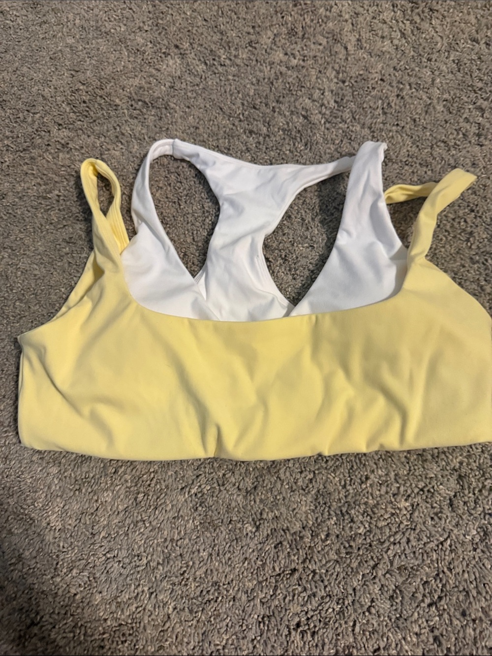 Gold Hinge Reversible Yellow and White Sports Bralette